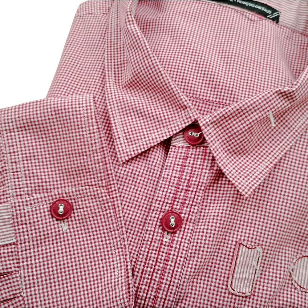 Blue Marithe Francois Girbaud Red Gingham L/S Button Down Shirt 4XL XXXXL